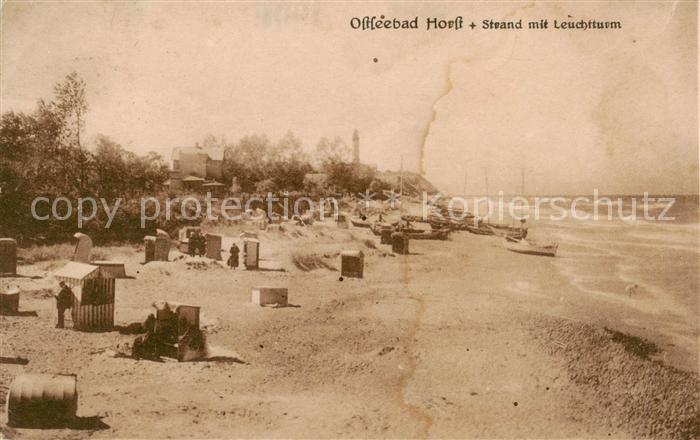 Horst  Ostsee Niechorze Strand mit Leuchtturm