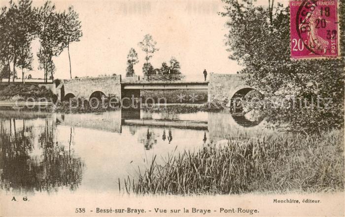 Besse-sur-Braye 72 Vue sur la Braye Pont Rouge