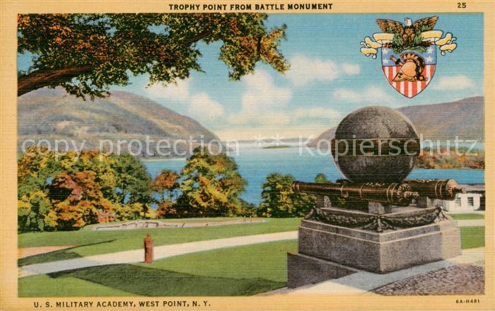 West Point New York USA US Military Academy Trophy Point from Battle Monument