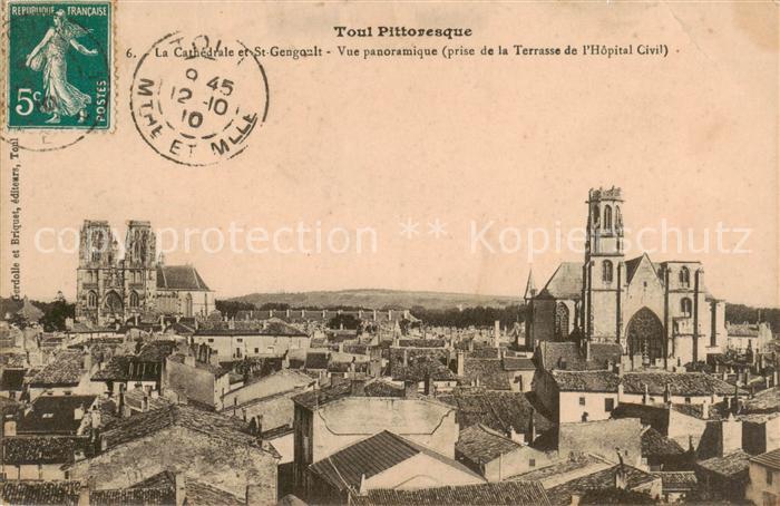 Toul 54 La Cathedrale et St Gengoult Vue panoramique prise de la Terrasse l’Hopi