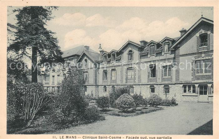 Le Mans Sarthe Clinique Saint Cosme Facade sud vue partielle