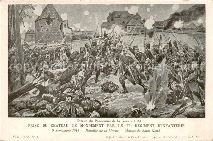 Mondement-Montgivroux 51 Marne Prise du Chateau de Mondement par le 77e Regiment