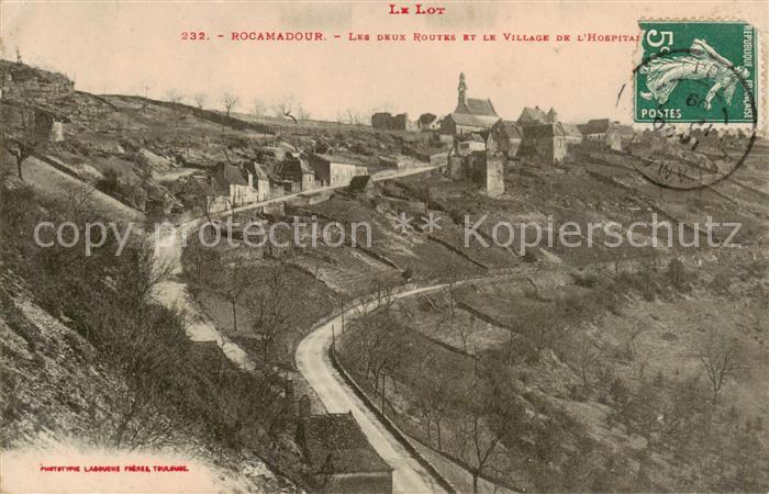 Rocamadour 46 Lot Les deux Routes et le Village de l Hospital