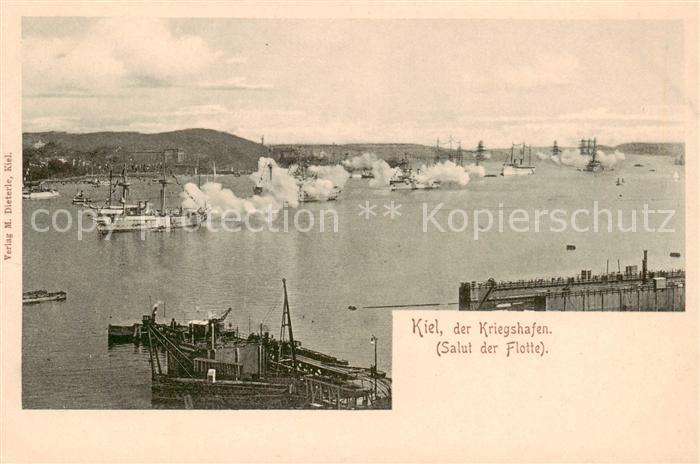 KIEL  CITY Kriegshafen Salut der Flotte