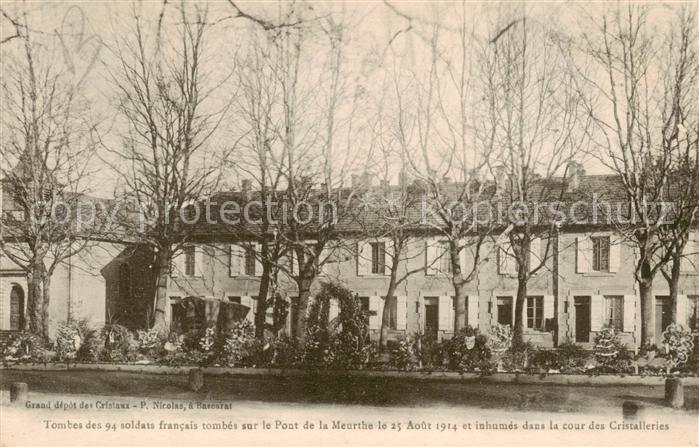 Baccarat 54 Tombes des 94 soldats francais tombes sur le Post de la Meurthe le 2