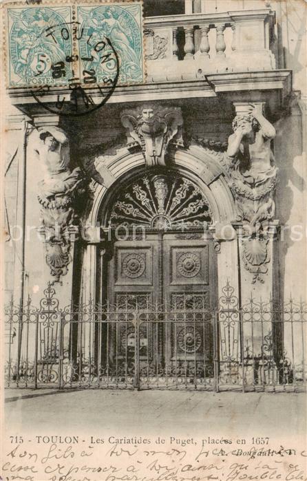 Toulon -sur-Mer 83 Var Les Cariatides de Puget places en 1657