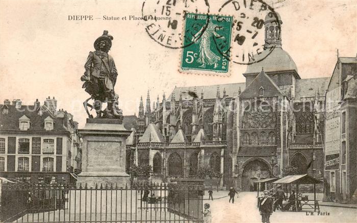 Dieppe 76 Statue et Place Duquesne