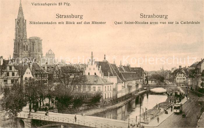 Strassburg Elsass Nikolausstaden mit Blick auf das Muenster