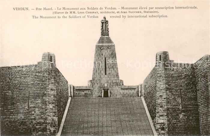Verdun  55 Meuse Rue Mazel Monument aux Soldats de Verdun