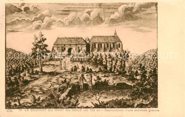Mont-Sainte-Odile Mont-Ste-Odile 67 Le Couvent reproduction d une ancienne gravu