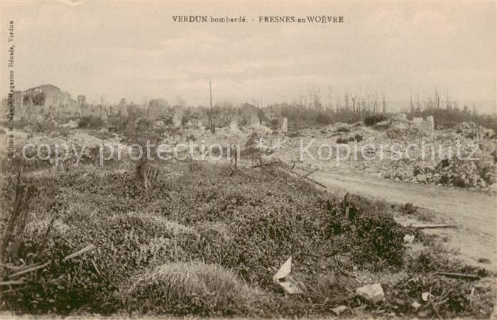 Verdun  55 Meuse Region bombardée Fresnes en Woevre Kriegsschauplatz 1. Weltkrie