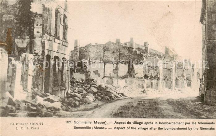 Sommeille Sommeilles 55 Meuse Aspect fu village après le bombardement par les Al
