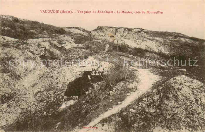 Vauquois Vue prise du sud-ouest Montee côté de Boureuilles