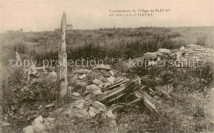 Fleury 02 Aisne Emplacement du village Kriegsschauplatz 1. Weltkrieg