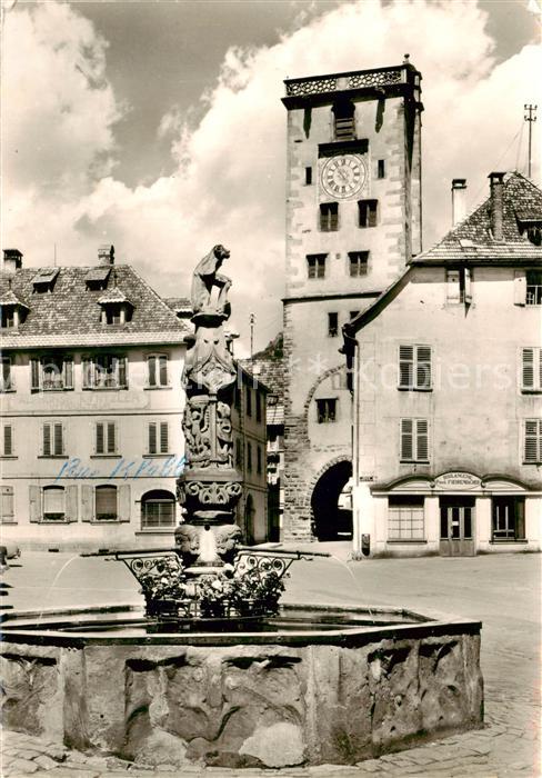 Ribeauville Haut Rhin Alsace 68 Vieille fontaine et la Tour des Bouchers