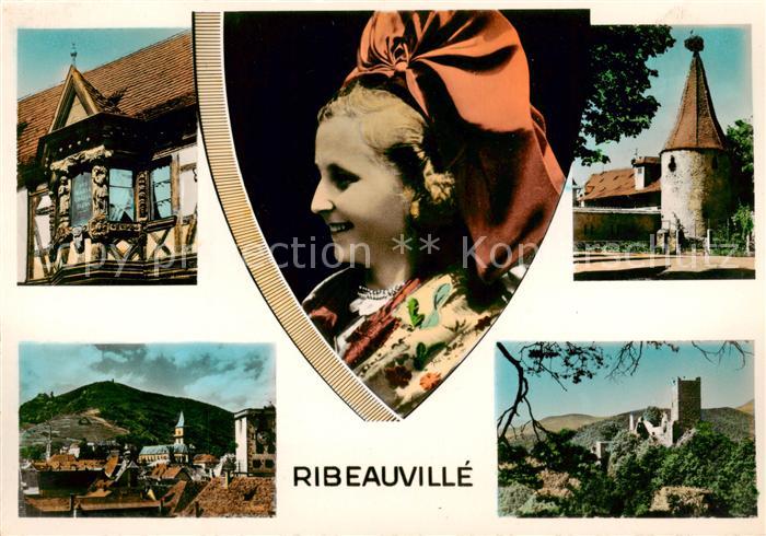 Ribeauville Haut Rhin Alsace 68 Souvenir de la ville Tour Chateau Costumes