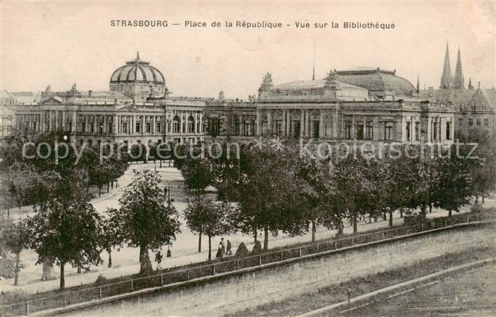Strasbourg 67 Alsace Place de la Republique Vue sur la Bibliotheque