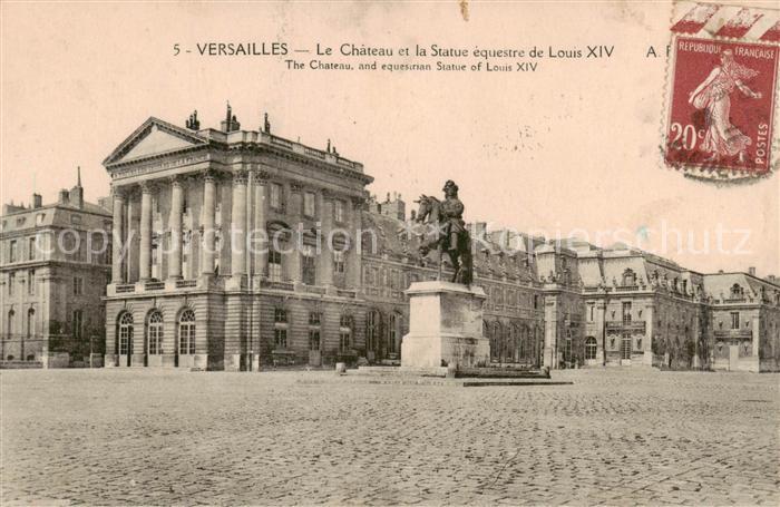 Versailles 78 Le Chateau et la Statue equestre de Louis XIV