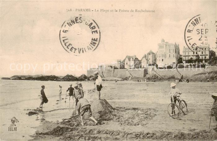 Parame St-Malo 35 La Plage et la Pointe de Rochebonne