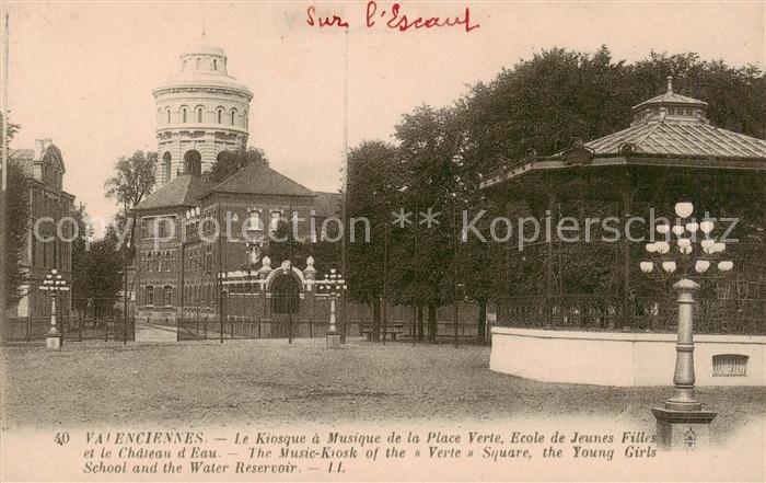Valenciennes 59 Nord Le Kiosque a Musique de la Place Verte Ecole de Jeunes Fill