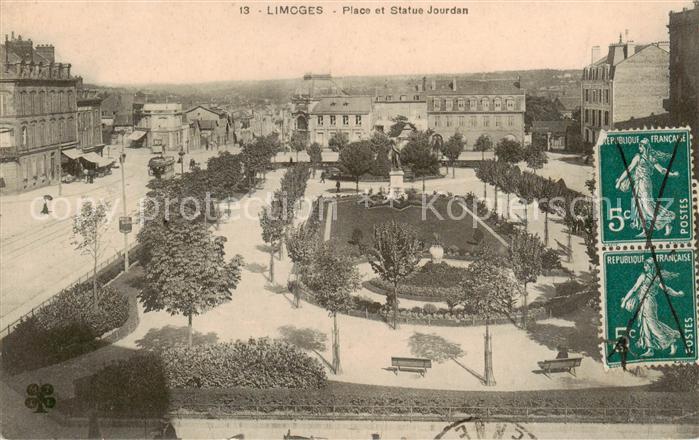 Limoges 87 Place et Statue Jourdan