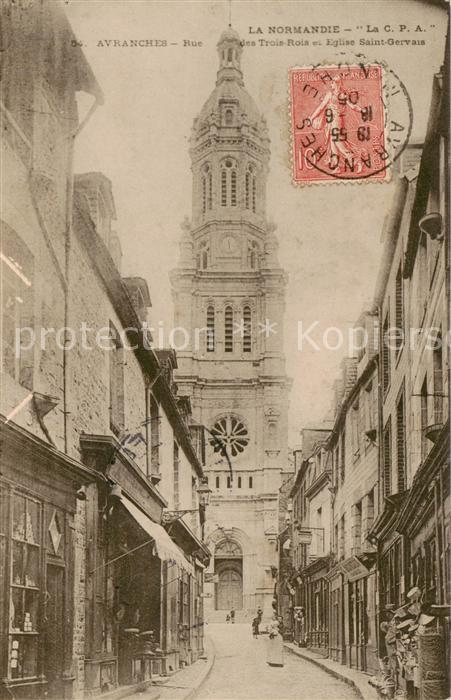 Avranches 50 Rue des Trois Rois et Eglise Saint Gervais