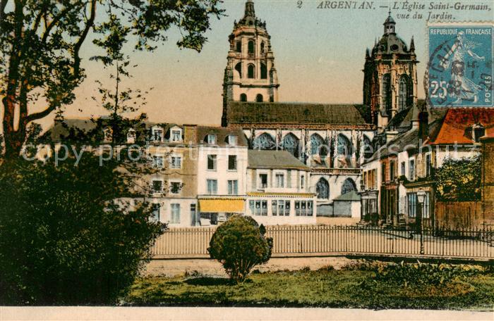 Argentan 61 Eglise Saint Germain vue du Jardin