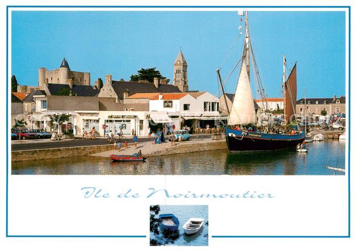 Noirmoutier-en-l Ile Le port le chateau et l’eglise Saint Philibert