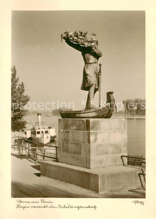 Worms Rhein Hagen versenkt den Niblungenschatz
