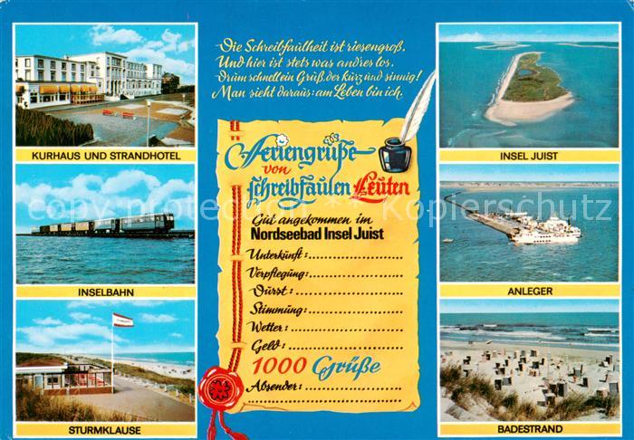 Insel Juist Kurhaus Strandhotel Inselbahn Sturmklause Inselblick Anleger Badestr