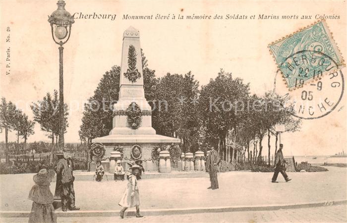 Cherbourg 50 Monument eleve a la memoire des Soldats et Marins morts aux Colonie