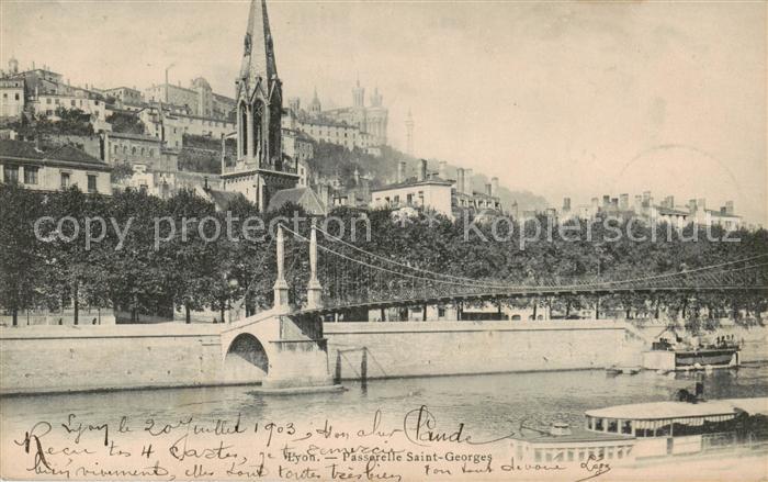 Lyon France Passerelle Saint Georges