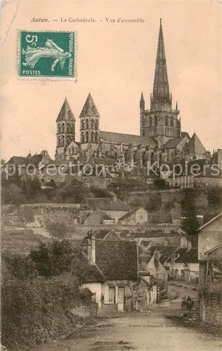 Autun 71 La Cathedrale Vue d_ensemble