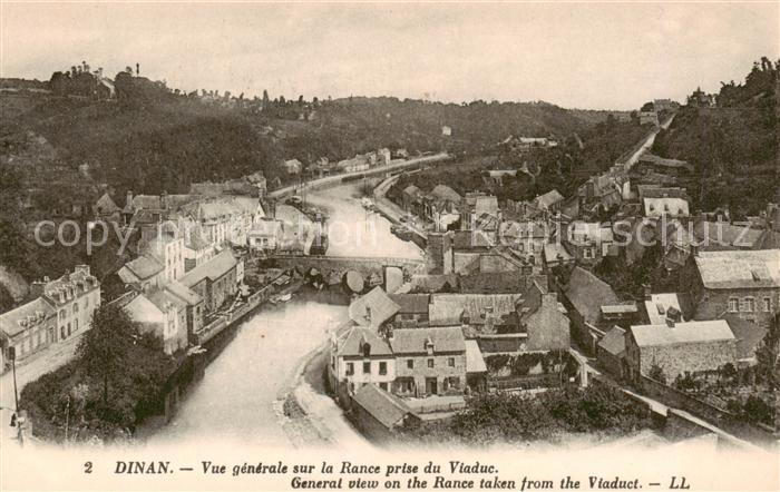 Dinan 22 Cotes-d Armor Vue generale sur la Rance prise du Viaduc