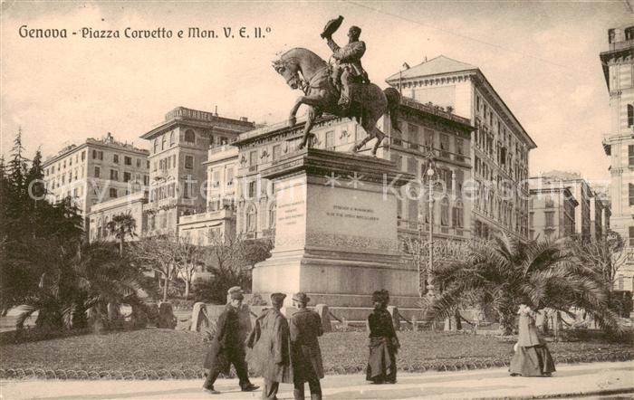 Genova Genua Liguria IT Piazza Corvetto e Mon VE II