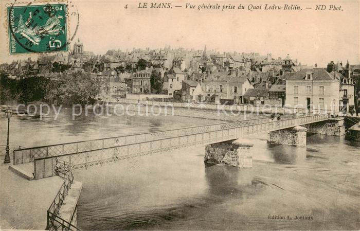Le Mans Sarthe Vue generale prise du Quai Ledru Rollin