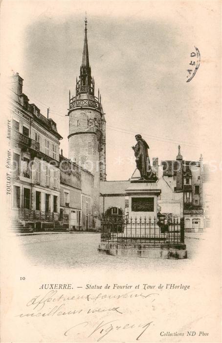 Auxerre 89 Statue de Fourier et Tour de l Horloge