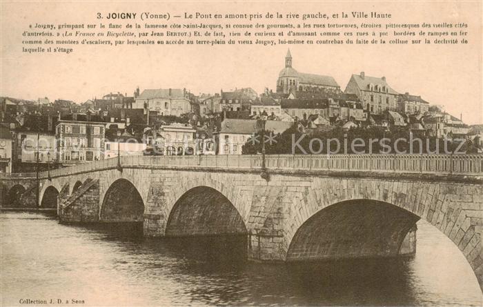 Joigny 89 Yonne La Pont en amont pris de la rive gauche et la Ville Haute