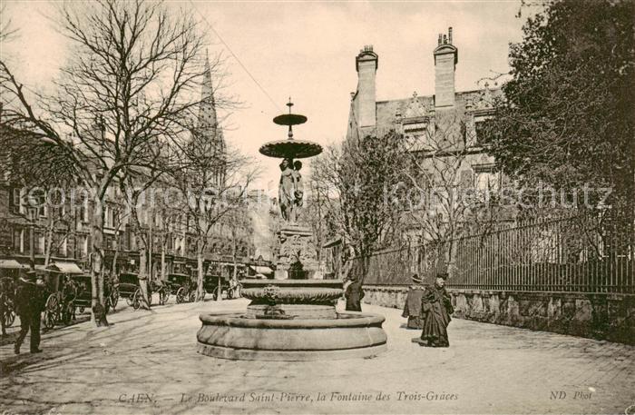 Caen 14 Le Boulevard Saint Pierre la Fontaine des Trois Graces