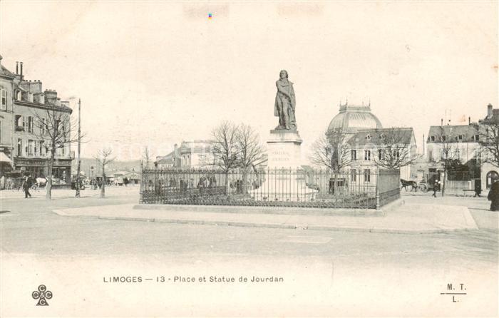 Limoges 87 Place et Statue de Jourdan