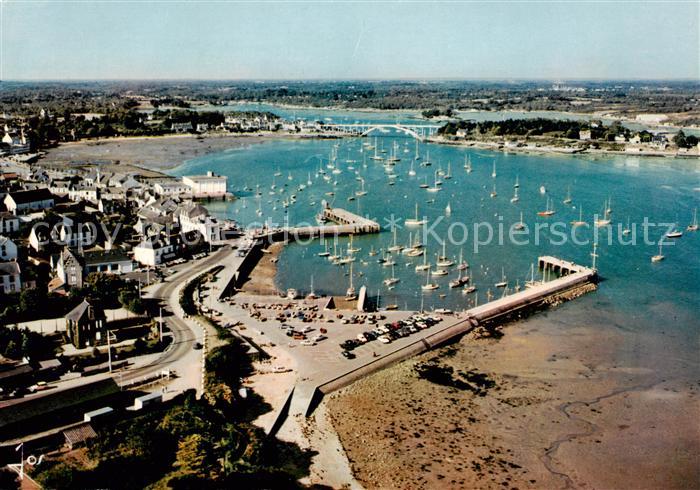 La Trinite-sur-Mer 56 Morbihan Vue d ensemble du port et la rivière vue aérienne