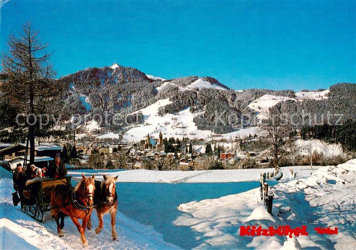 Kitzbuehel Tirol AT Reitstall Henntalhof Pferdeschlitten Winterlandschaft