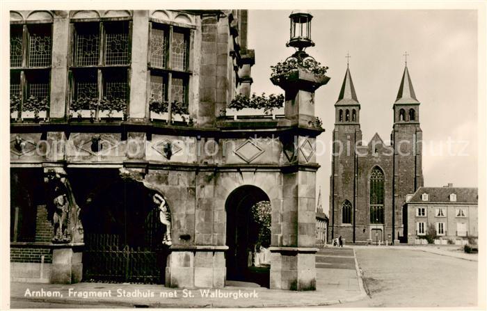 Arnhem Arnheim NL Fragment Stadhuis met St Walburgkerk