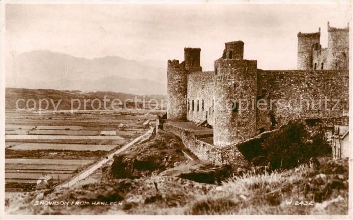 Harlech UK Snowdon from Harlech