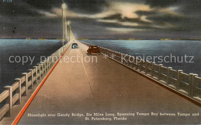 St Petersburg Florida Moonlight over Gandy Bridge