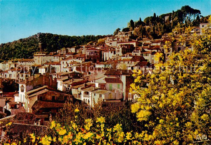 Bormes-les-Mimosas 83 Var Le bourg superieur et au faite de la colline le chatea