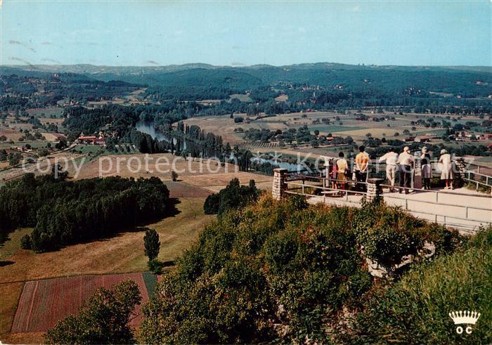 Domme 24 Dordogne La Vallee et la Dordogne vues du Belvedere sur la Barre de Dom