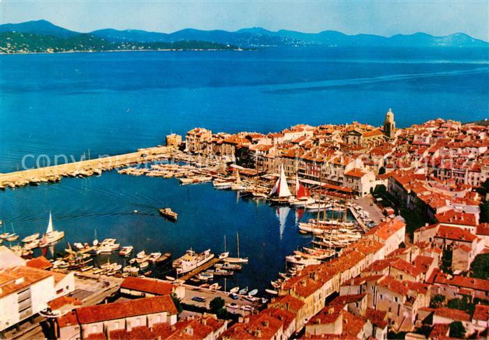 Saint Tropez Var Vue panoramique aerienne du port vers l'Esterel