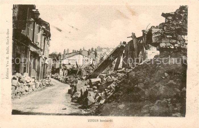 Verdun  55 Meuse apres le bombardee