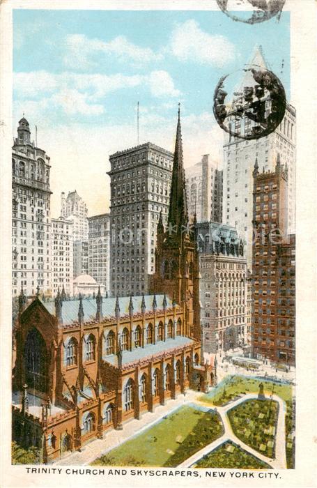New York City Trinity Church and Skyscrapers
